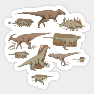 Sepia dinosaur pattern Sticker